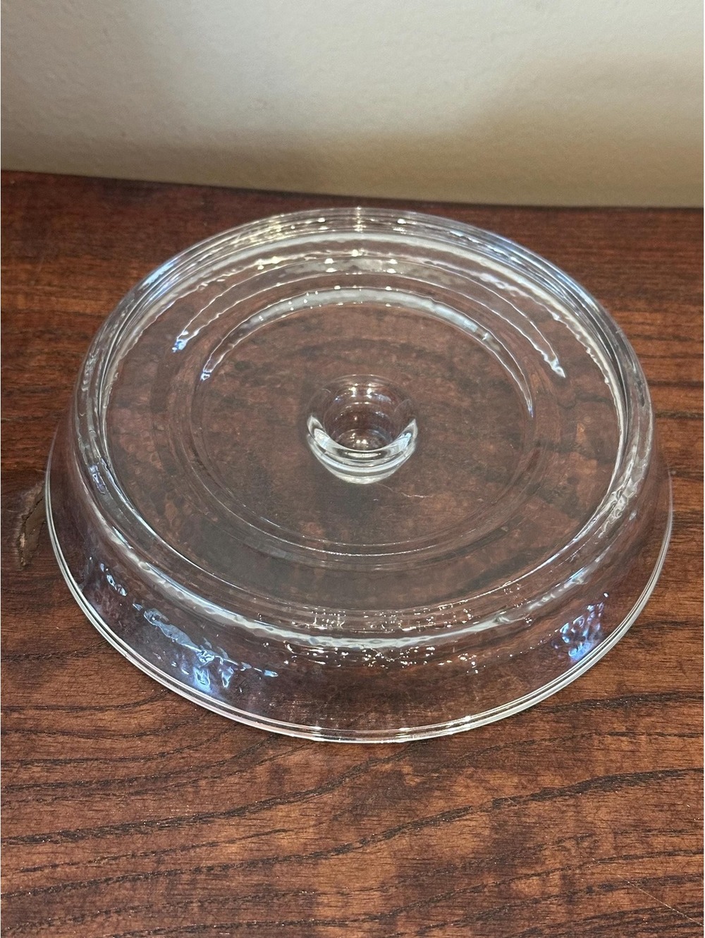 Vintage 7" Reversible Clear Glass Candle Holder Dish for Pillar & Taper Candles